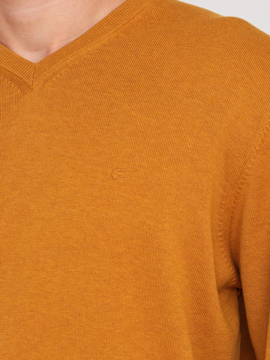 Пуловер горчичного цвета из хлопка пима